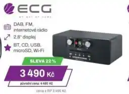 Expert ECG DAB, FM, internetové rádio nabídka