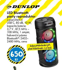 TEDi DUNLOP LED Bluetooth party reproduktor nabídka