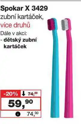 Barvy a laky drogerie Spokar X 3429 zubní kartáček, více druhů nabídka