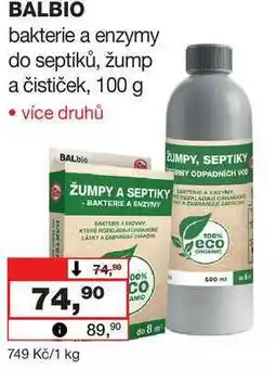 Barvy a laky drogerie BALBIO bakterie a enzymy do septiků, žump a čističek, 100 g nabídka