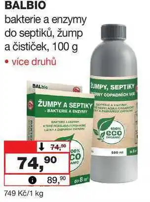 Barvy a laky drogerie BALBIO bakterie a enzymy do septiků, žump a čističek, 100 g nabídka