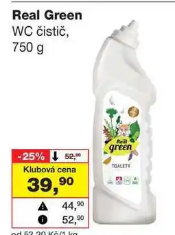 Barvy a laky drogerie Real Green WC čistič, 750 g nabídka
