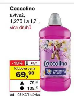 Barvy a laky drogerie Coccolino aviváž, 1,275 l a 1,7l nabídka