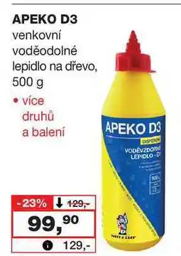 Barvy a laky drogerie APEKO D3 venkovní voděodolné lepidlo na dřevo, 500 g nabídka
