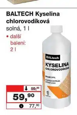 Barvy a laky drogerie BALTECH Kyselina chlorovodíková solná, 1l nabídka