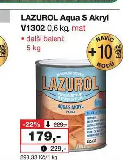 Barvy a laky drogerie LAZUROL Aqua S Akryl V1302 0,6 kg, mat nabídka