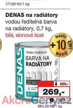 Barvy a laky drogerie DENAS na radiátory vodou ředitelná barva na radiátory, 0,7 kg nabídka