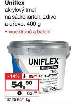 Barvy a laky drogerie Uniflex akrylový tmel na sádrokarton, zdivo a dřevo, 400 g nabídka