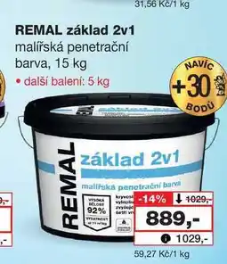Barvy a laky drogerie REMAL základ 2v1 malířská penetrační barva, 15 kg nabídka