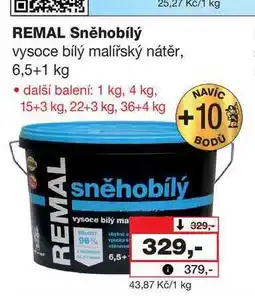 Barvy a laky drogerie REMAL Sněhobílý vysoce bílý malířský nátěr, 6,5+1 kg nabídka