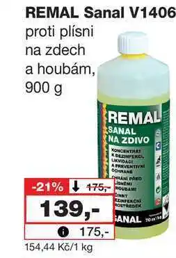 Barvy a laky drogerie REMAL Sanal V1406 proti plísni na zdech a houbám, 900 g nabídka
