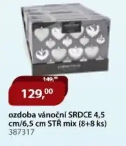M.A.T. Ozdoba vánoční srdcestr mix (8+8 ks) 387317 nabídka