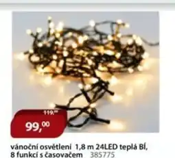 M.A.T. Vánoční osvětlení 1,8 m 24led teplá bí, 8 funkcí s časovačem 385775 nabídka