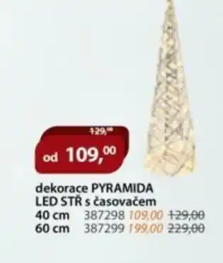 Dekorace pyramida led stř s časovačem