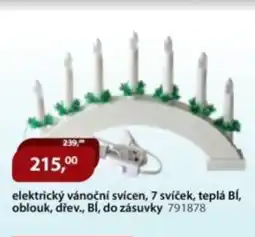 M.A.T. Elektrický vánoční svícen, 7 svíček, teplá bí, oblouk, dřev., bí, do zásuvky 791878 nabídka