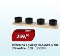 M.A.T. Svícen na 4 svíčky dřevo/kov. čer 386899 nabídka