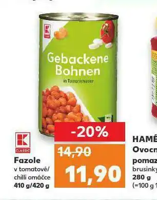 Kaufland Fazole v tomatové / chilli omáčce nabídka
