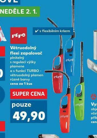 Větruodolný flexi zapalovač