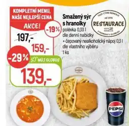 Globus Smažený sýr s hranolky nabídka