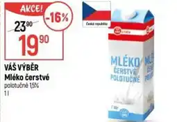 Globus VÁŠ VÝBĚR Mléko čerstvé polotučné 1,5% nabídka