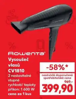 Kaufland Rowenta Vysoušeč vlasů CV1810 nabídka