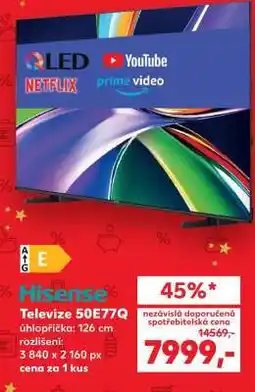 Kaufland Hisense Televize 50E77Q nabídka