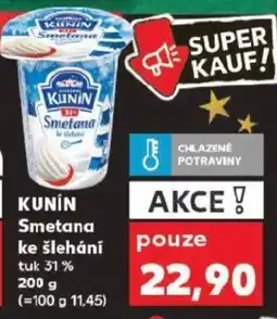 Kaufland KUNIN Smetana ke šlehání nabídka