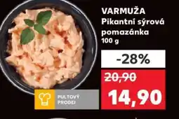 Kaufland VARMUŽA Pikantní sýrová pomazánka nabídka