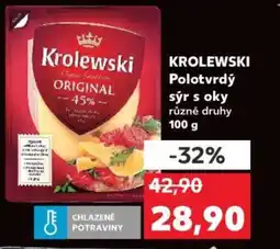 Kaufland KROLEWSKI Polotvrdý sýr s oky nabídka