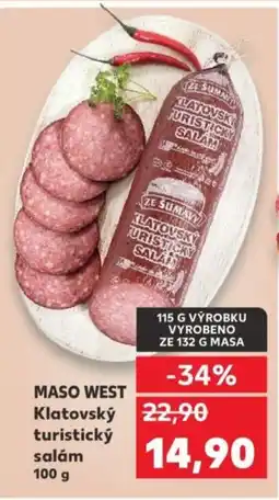 Kaufland MASO WEST Klatovský turistický salám nabídka