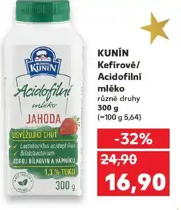 Kaufland KUNIN Kefírové/ Acidofilní mléko nabídka