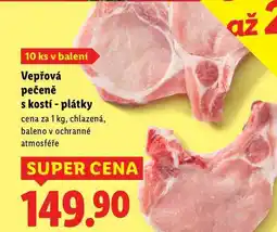 Lidl Vepřová pečeně s kostí - plátky, cena za 1 kg nabídka