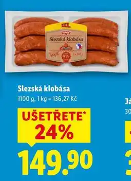 Lidl Slezská klobása, 1100 g nabídka