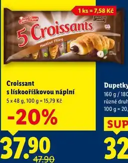 Lidl Croissant s lískooříškovou náplní, 5x 48 g nabídka