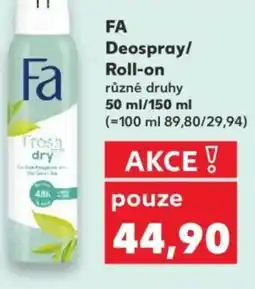 Kaufland FA Deospray/ Roll-on nabídka