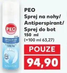 Kaufland PEO Sprej na nohy/ Antiperspirant/ Sprej do bot nabídka