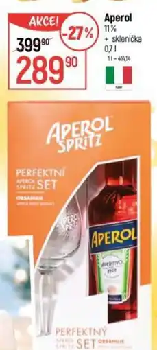 Globus Aperol 11% + sklenička nabídka