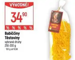 Globus Babiččiny Těstoviny nabídka