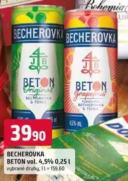 Trefa BECHEROVKA BETON vol. 4,5% 0,25 L nabídka