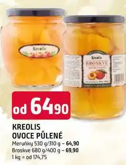 Trefa KREOLIS OVOCE PŮLENÉ Meruňky 530 g/310 g nabídka