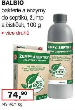 Ráj drogerie BALBIO bakterie a enzymy do septiků, žump a čističek, 100 g nabídka