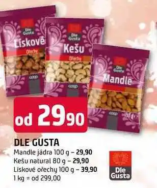 Trefa DLE GUSTA Mandle jádra 100 g nabídka
