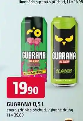 Trefa GUARANA 0,5 L energy drinks příchutí, vybrané druhy nabídka