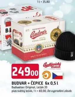 Trefa BUDVAR + ČEPICE 6x 0,5L Budweiser Original nabídka