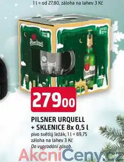 Trefa Pilsner Urquell Pivo ležák světlý 8 x 0,5l + sklenice nabídka