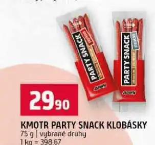 Terno KMOTR PARTY SNACK KLOBÁSKY 75 g nabídka
