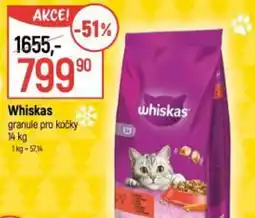 Globus Whiskas granule pro kočky nabídka