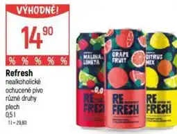 Globus Refresh nealkoholické ochucené pivo nabídka