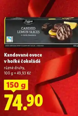 Lidl Deluxe Kandované ovoce v hořké čokoládě nabídka