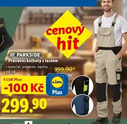 Lidl PARKSIDE Pracovní kalhoty s laclem nabídka